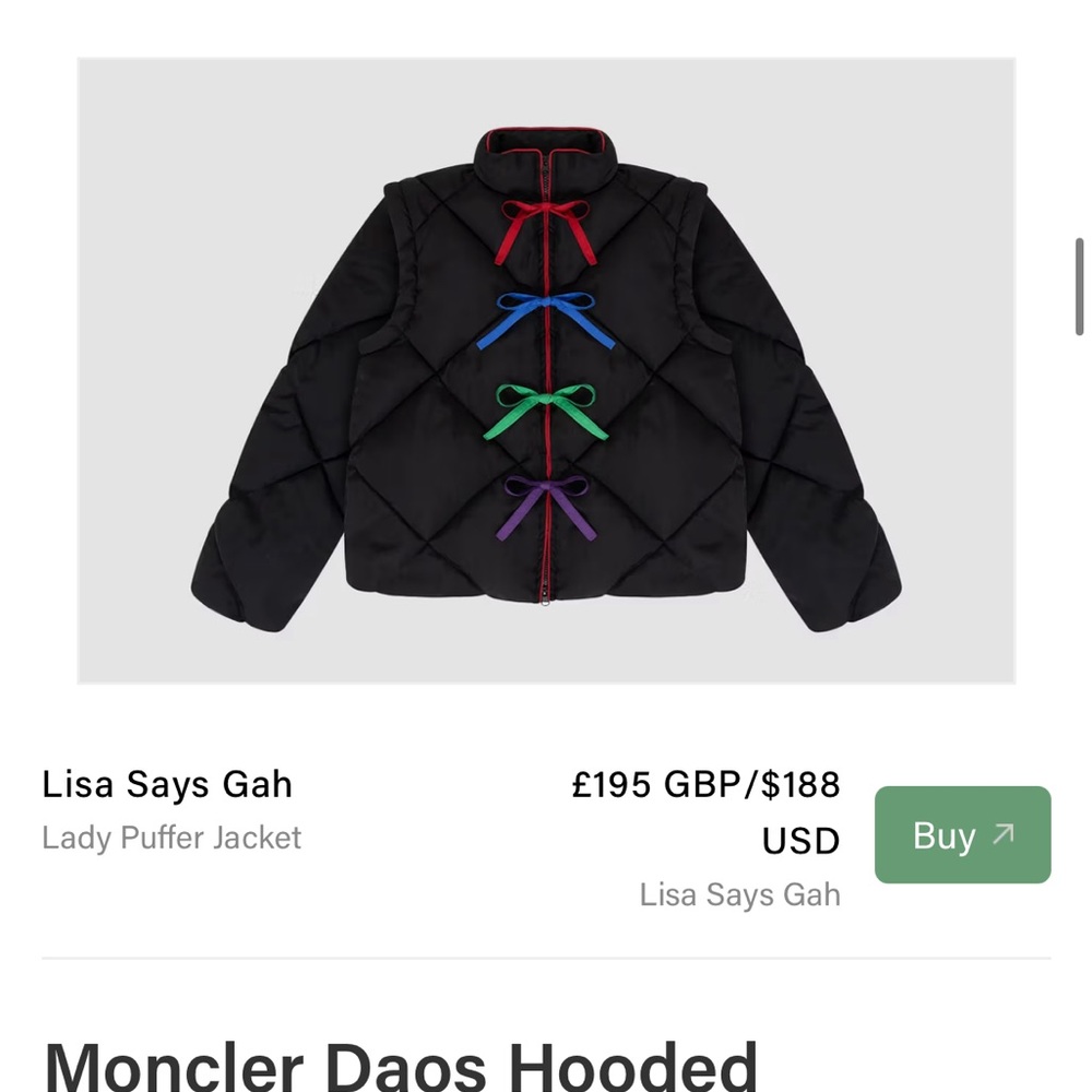 NWT Lisa Says Gah Black Puffer with Colorful Bows